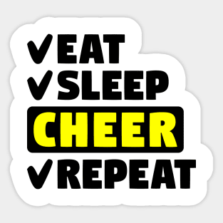 Eat, sleep, cheer, repeat Sticker